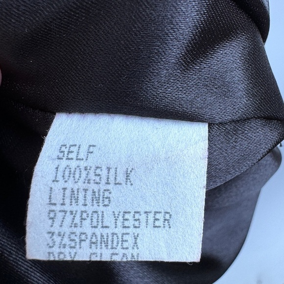 Single 100% Silk Grey Black White Splatter Abstract Palm Shift Pencil Dress 8 - Picture 16 of 16